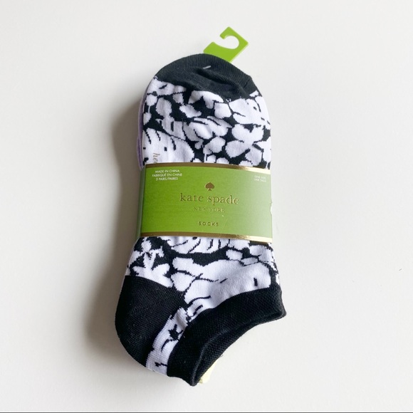 Kate Spade 3 Pair Sock No Show Leaves Elephant - Picture 2 of 5